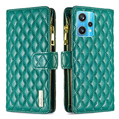 Leather Case Stands Flip Cover Holder B12F for Realme 9 4G Green