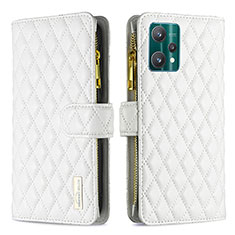 Leather Case Stands Flip Cover Holder B12F for Realme 9 5G White