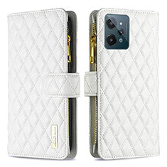 Leather Case Stands Flip Cover Holder B12F for Realme C31 White