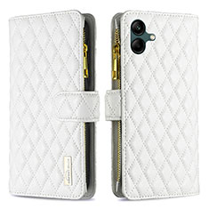 Leather Case Stands Flip Cover Holder B12F for Samsung Galaxy A04E White