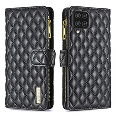 Leather Case Stands Flip Cover Holder B12F for Samsung Galaxy A12 5G Black
