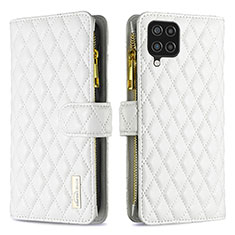 Leather Case Stands Flip Cover Holder B12F for Samsung Galaxy A12 5G White