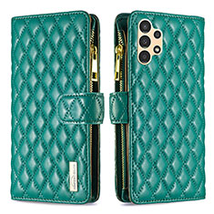 Leather Case Stands Flip Cover Holder B12F for Samsung Galaxy A13 4G Green