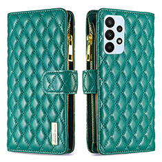 Leather Case Stands Flip Cover Holder B12F for Samsung Galaxy A23 4G Green