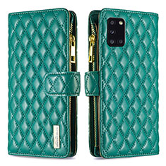 Leather Case Stands Flip Cover Holder B12F for Samsung Galaxy A31 Green