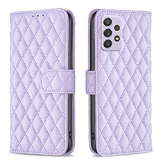 Leather Case Stands Flip Cover Holder B12F for Samsung Galaxy A52 4G Purple