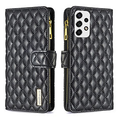 Leather Case Stands Flip Cover Holder B12F for Samsung Galaxy A53 5G Black