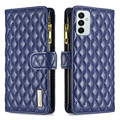 Leather Case Stands Flip Cover Holder B12F for Samsung Galaxy F23 5G Blue