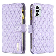 Leather Case Stands Flip Cover Holder B12F for Samsung Galaxy M23 5G Purple