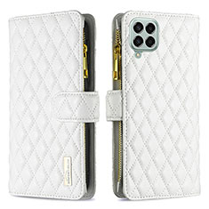 Leather Case Stands Flip Cover Holder B12F for Samsung Galaxy M33 5G White