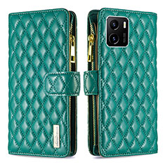 Leather Case Stands Flip Cover Holder B12F for Vivo iQOO U5x Green