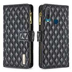 Leather Case Stands Flip Cover Holder B12F for Vivo Y11 Black