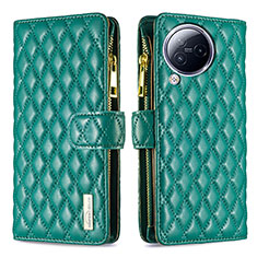 Leather Case Stands Flip Cover Holder B12F for Xiaomi Civi 3 5G Green