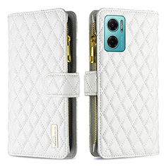 Leather Case Stands Flip Cover Holder B12F for Xiaomi Redmi 10 Prime Plus 5G White