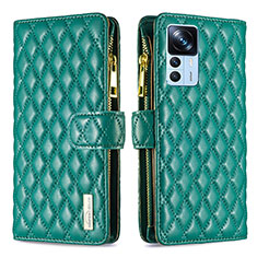 Leather Case Stands Flip Cover Holder B12F for Xiaomi Redmi K50 Ultra 5G Green