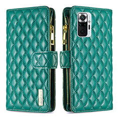 Leather Case Stands Flip Cover Holder B12F for Xiaomi Redmi Note 10 Pro Max Green