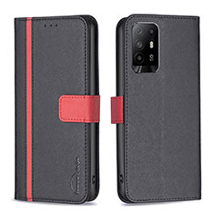 Leather Case Stands Flip Cover Holder B13F for Oppo A94 5G Black