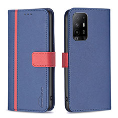 Leather Case Stands Flip Cover Holder B13F for Oppo A94 5G Blue