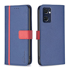 Leather Case Stands Flip Cover Holder B13F for Oppo Find X5 Lite 5G Blue