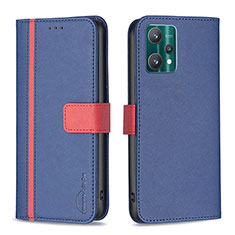 Leather Case Stands Flip Cover Holder B13F for Realme 9 5G Blue