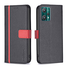 Leather Case Stands Flip Cover Holder B13F for Realme 9 Pro 5G Black