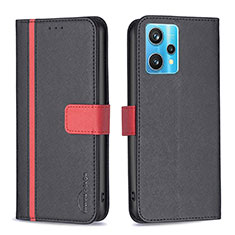 Leather Case Stands Flip Cover Holder B13F for Realme 9 Pro+ Plus 5G Black