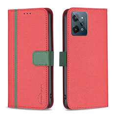 Leather Case Stands Flip Cover Holder B13F for Realme C31 Red