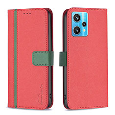 Leather Case Stands Flip Cover Holder B13F for Realme Narzo 50 Pro 5G Red