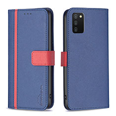 Leather Case Stands Flip Cover Holder B13F for Samsung Galaxy A02s Blue