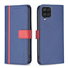 Leather Case Stands Flip Cover Holder B13F for Samsung Galaxy A12 5G Blue