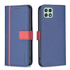 Leather Case Stands Flip Cover Holder B13F for Samsung Galaxy A22 5G Blue