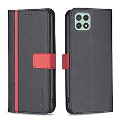 Leather Case Stands Flip Cover Holder B13F for Samsung Galaxy A22s 5G Black