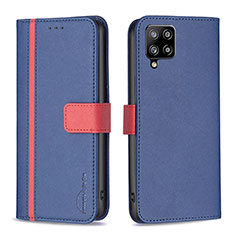 Leather Case Stands Flip Cover Holder B13F for Samsung Galaxy A42 5G Blue