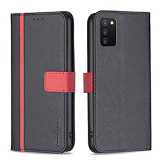 Leather Case Stands Flip Cover Holder B13F for Samsung Galaxy F02S SM-E025F Black