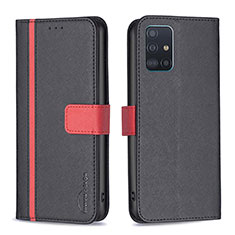 Leather Case Stands Flip Cover Holder B13F for Samsung Galaxy M40S Black