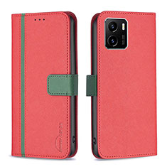 Leather Case Stands Flip Cover Holder B13F for Vivo Y01A Red