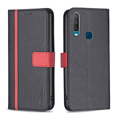 Leather Case Stands Flip Cover Holder B13F for Vivo Y11 Black