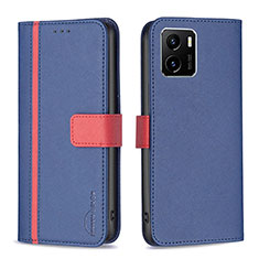 Leather Case Stands Flip Cover Holder B13F for Vivo Y15C Blue