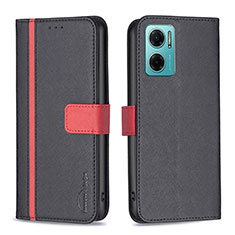 Leather Case Stands Flip Cover Holder B13F for Xiaomi Redmi 10 5G Black