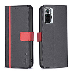 Leather Case Stands Flip Cover Holder B13F for Xiaomi Redmi Note 10 Pro Max Black