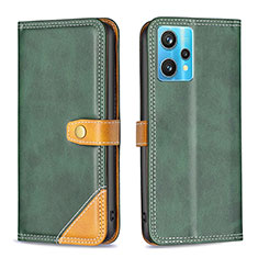 Leather Case Stands Flip Cover Holder B14F for Realme Narzo 50 Pro 5G Green