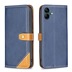 Leather Case Stands Flip Cover Holder B14F for Samsung Galaxy A04 4G Blue