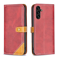 Leather Case Stands Flip Cover Holder B14F for Samsung Galaxy A04s Red