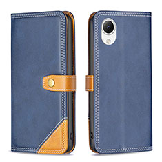 Leather Case Stands Flip Cover Holder B14F for Samsung Galaxy A23 5G SC-56C Blue