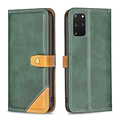 Leather Case Stands Flip Cover Holder B14F for Samsung Galaxy S20 Plus 5G Green