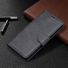 Leather Case Stands Flip Cover Holder B14F for Samsung Galaxy S22 Ultra 5G Black