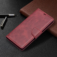 Leather Case Stands Flip Cover Holder B14F for Samsung Galaxy S24 Ultra 5G Red