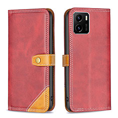 Leather Case Stands Flip Cover Holder B14F for Vivo iQOO U5x Red