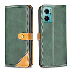 Leather Case Stands Flip Cover Holder B14F for Xiaomi Redmi 11 Prime 5G Green