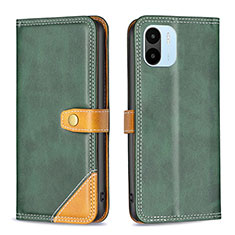 Leather Case Stands Flip Cover Holder B14F for Xiaomi Redmi A1 Green